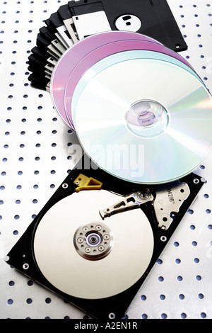 Floppy disks and cd`s Stock Photo